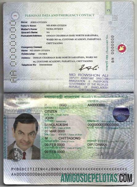 Passaporte de Bangladesh (2013 2019) baixar para verificação